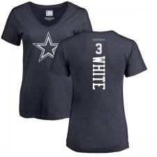 NFL Women's Nike Dallas Cowboys #3 Mike White Navy Blue Backer T-Shirt