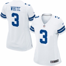 Women's Nike Dallas Cowboys #3 Mike White Game White NFL Jersey