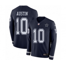 Men's Nike Dallas Cowboys #10 Tavon Austin Limited Navy Blue Therma Long Sleeve NFL Jersey