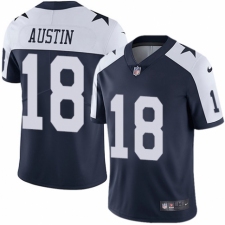 Men's Nike Dallas Cowboys #18 Tavon Austin Navy Blue Throwback Alternate Vapor Untouchable Limited Player NFL Jersey