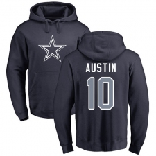 NFL Nike Dallas Cowboys #10 Tavon Austin Navy Blue Name & Number Logo Pullover Hoodie