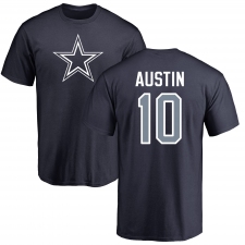 NFL Nike Dallas Cowboys #10 Tavon Austin Navy Blue Name & Number Logo T-Shirt