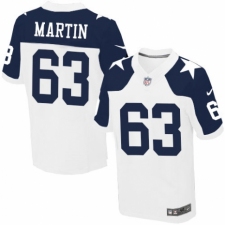 Men's Nike Dallas Cowboys #63 Marcus Martin Elite White Throwback Alternate NFL Jersey