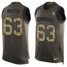Men's Nike Dallas Cowboys #63 Marcus Martin Limited Green Salute to Service Tank Top NFL Jersey
