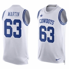 Men's Nike Dallas Cowboys #63 Marcus Martin Limited White Player Name & Number Tank Top NFL Jersey