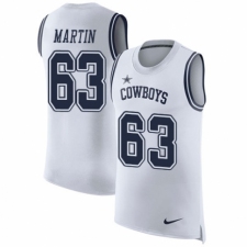 Men's Nike Dallas Cowboys #63 Marcus Martin White Rush Player Name & Number Tank Top NFL Jersey