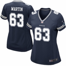Women's Nike Dallas Cowboys #63 Marcus Martin Game Navy Blue Team Color NFL Jersey