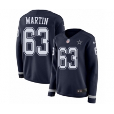 Women's Nike Dallas Cowboys #63 Marcus Martin Limited Navy Blue Therma Long Sleeve NFL Jersey