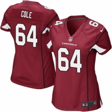 Women's Nike Arizona Cardinals #64 Mason Cole Game Red Team Color NFL Jersey