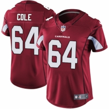 Women's Nike Arizona Cardinals #64 Mason Cole Red Team Color Vapor Untouchable Limited Player NFL Jersey