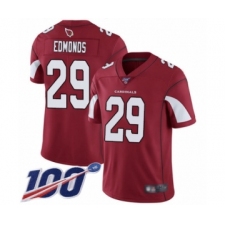 Men's Arizona Cardinals #29 Chase Edmonds Red Team Color Vapor Untouchable Limited Player 100th Season Football Jersey