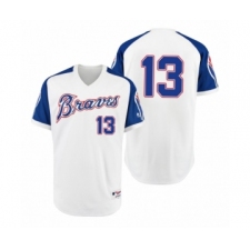 Men's Braves #13 Ronald Acuna Jr. White 1974 Turn Back the Clock Authentic Jersey