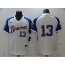 Men's Nike Atlanta Braves #13 Ronald Acuna Jr. White Stitched Baseball Jersey