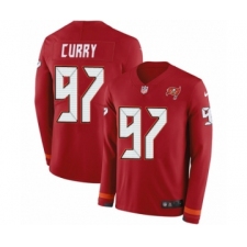 Men's Nike Tampa Bay Buccaneers #97 Vinny Curry Limited Red Therma Long Sleeve NFL Jerseyy