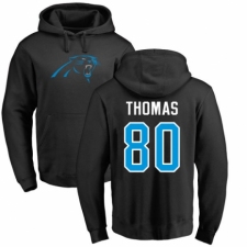 NFL Nike Carolina Panthers #80 Ian Thomas Black Name & Number Logo Pullover Hoodie