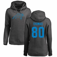 NFL Women's Nike Carolina Panthers #80 Ian Thomas Ash One Color Pullover Hoodie