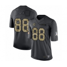 Men's Miami Dolphins #88 Mike Gesicki Limited Black 2016 Salute to Service Football Jersey