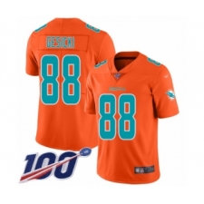 Men's Miami Dolphins #88 Mike Gesicki Limited Orange Inverted Legend 100th Season Football Jersey