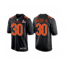 Men's Cincinnati Bengals #30 Jessie Bates III 2022 Black Super Bowl LVI Game Stitched Jersey