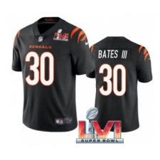 Men's Cincinnati Bengals #30 Jessie Bates III 2022 Black Super Bowl LVI Vapor Limited Stitched Jersey