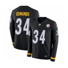 Men's Nike Pittsburgh Steelers #34 Terrell Edmunds Limited Black Therma Long Sleeve NFL Jersey