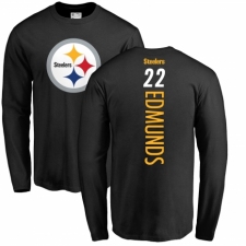 Nike Pittsburgh Steelers #22 Terrell Edmunds Black Backer Long Sleeve T-Shirt