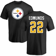 Nike Pittsburgh Steelers #22 Terrell Edmunds Black Name & Number Logo T-Shirt