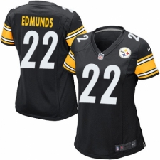 Women's Nike Pittsburgh Steelers #22 Terrell Edmunds Game Black Team Color NFL Jersey