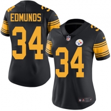 Women's Nike Pittsburgh Steelers #34 Terrell Edmunds Limited Black Rush Vapor Untouchable NFL Jersey