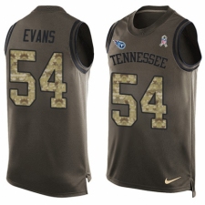 Men's Nike Tennessee Titans #54 Rashaan Evans Limited Green Salute to Service Tank Top NFL Jersey