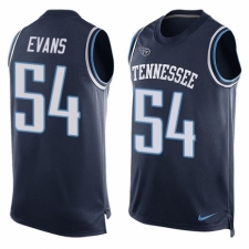 Men's Nike Tennessee Titans #54 Rashaan Evans Limited Navy Blue Player Name & Number Tank Top NFL Jersey