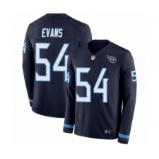 Men's Nike Tennessee Titans #54 Rashaan Evans Limited Navy Blue Therma Long Sleeve NFL Jersey