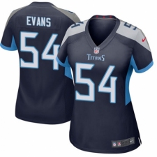 Women's Nike Tennessee Titans #54 Rashaan Evans Game Navy Blue Team Color NFL Jersey