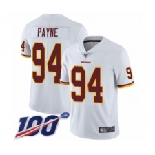 Men's Washington Redskins #94 Da'Ron Payne White Vapor Untouchable Limited Player 100th Season Football Jersey