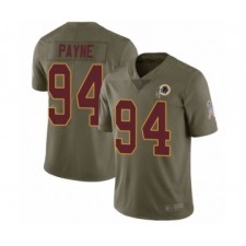 Youth Washington Redskins #94 Da'Ron Payne Limited Olive 2017 Salute to Service Football Jersey