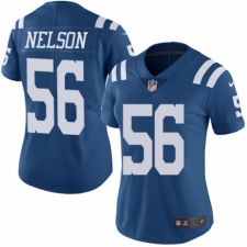 Women's Nike Indianapolis Colts #56 Quenton Nelson Limited Royal Blue Rush Vapor Untouchable NFL Jersey