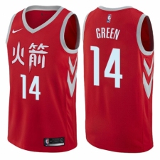 Men's Nike Houston Rockets #14 Gerald Green Authentic Red NBA Jersey - City Edition