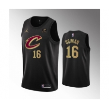 Men's Cleveland Cavaliers #16 Cedi Osman Black Statement Edition Stitched Basketball Jersey