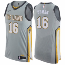 Men's Nike Cleveland Cavaliers #16 Cedi Osman Authentic Gray NBA Jersey - City Edition