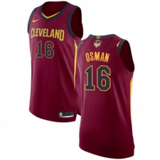 Men's Nike Cleveland Cavaliers #16 Cedi Osman Authentic Maroon 2018 NBA Finals Bound NBA Jersey - Icon Edition