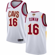 Men's Nike Cleveland Cavaliers #16 Cedi Osman Authentic White 2018 NBA Finals Bound NBA Jersey - Association Edition