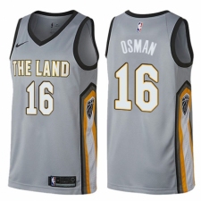 Men's Nike Cleveland Cavaliers #16 Cedi Osman Swingman Gray NBA Jersey - City Edition
