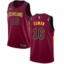 Men's Nike Cleveland Cavaliers #16 Cedi Osman Swingman Maroon NBA Jersey - Icon Edition