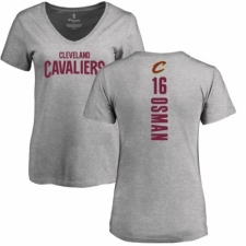 NBA Women's Nike Cleveland Cavaliers #16 Cedi Osman Ash Backer T-Shirt