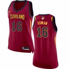 Women's Nike Cleveland Cavaliers #16 Cedi Osman Authentic Maroon 2018 NBA Finals Bound NBA Jersey - Icon Edition