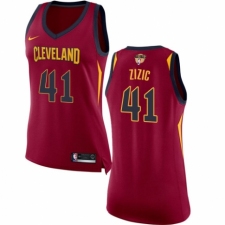 Women's Nike Cleveland Cavaliers #41 Ante Zizic Authentic Maroon 2018 NBA Finals Bound NBA Jersey - Icon Edition