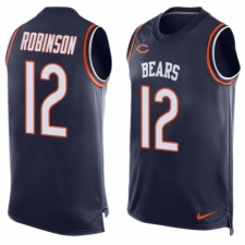 Men's Nike Chicago Bears #12 Allen Robinson Limited Navy Blue Player Name & Number Tank Top NFL Jersey