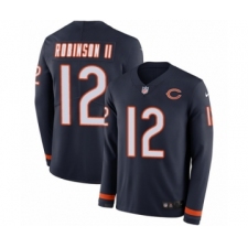 Youth Nike Chicago Bears #12 Allen Robinson Limited Navy Blue Therma Long Sleeve NFL Jersey