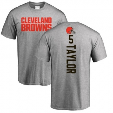 NFL Nike Cleveland Browns #5 Tyrod Taylor Ash Backer T-Shirt
