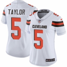 Women's Nike Cleveland Browns #5 Tyrod Taylor White Vapor Untouchable Limited Player NFL Jersey